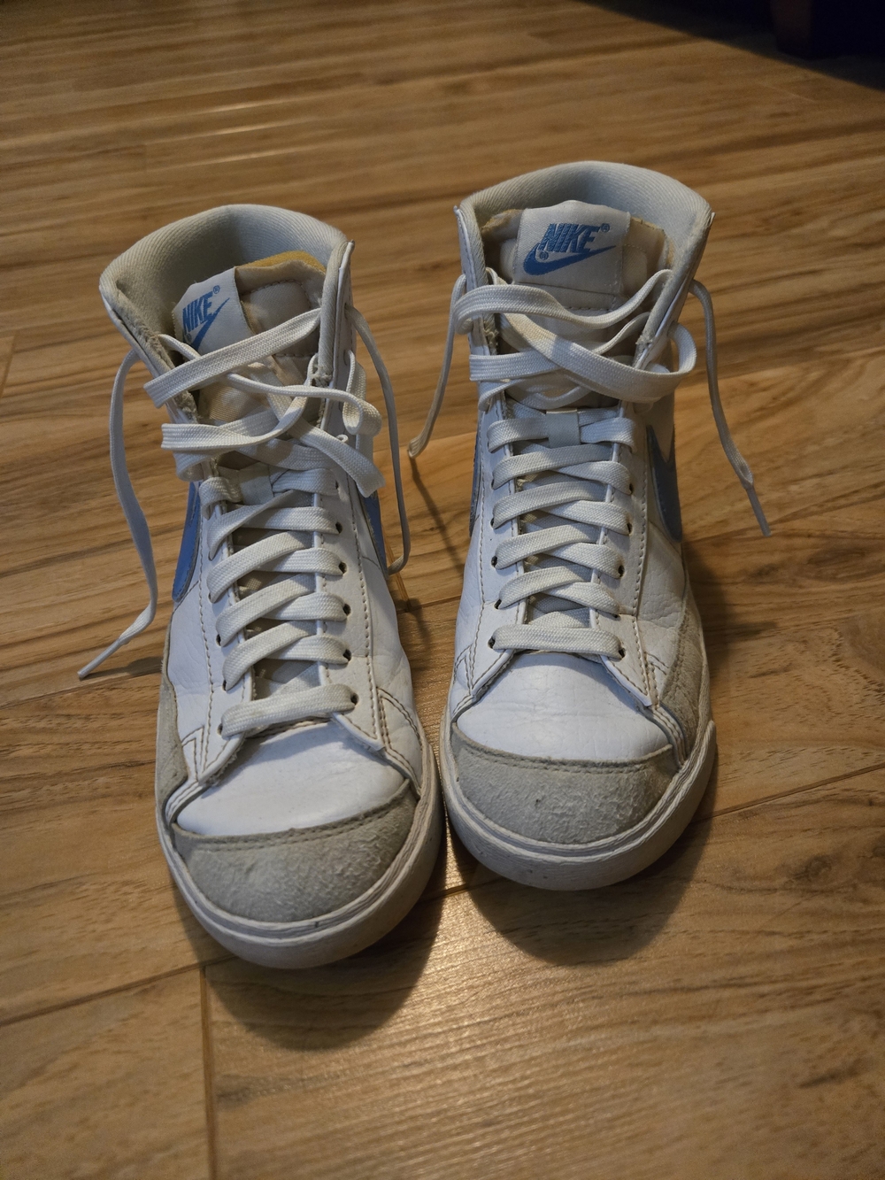 Nike Women's White & Blue High-Top Sneakers